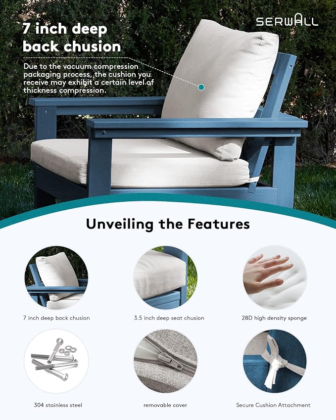 SERWALL HDPE Patio Sofa Set, 4-piece Sectional Outdoor Furniture Set, All - Image 5