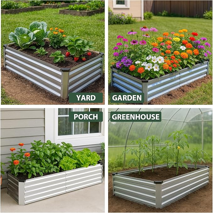 2 Pack 6x1.5x1FT Galvanized Metal Raised Garden Bed Kit - Image 5