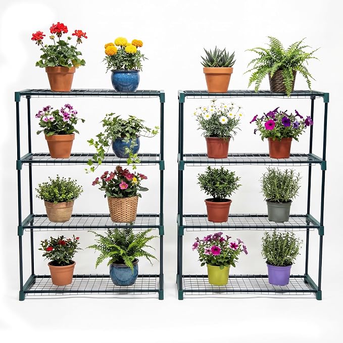Panana 4 Tier Garden Greenhouse Steel Staging Shelving Plant Stand Garden by Panana