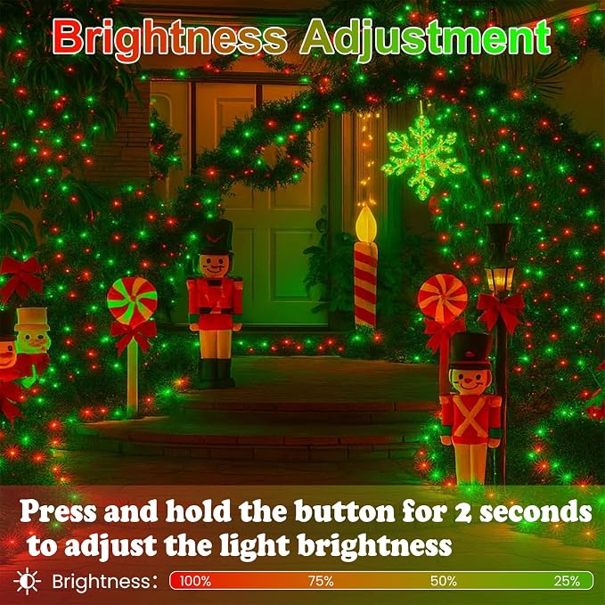 Upgraded Connectable 200 LED Christmas String Lights Outdoor Indoor, 66FT Red - Image 4