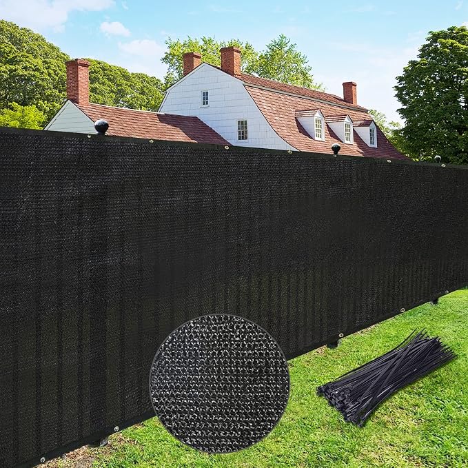 UPGRADE Privacy Fence Screen 3'x63' Black Outdoor 90% Visibility Blockage 170 by UPGRADE