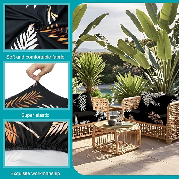 12Pcs Stretch Patio Cushion Covers, Outdoor Couch Covers Replacement, Outdoor - Image 3