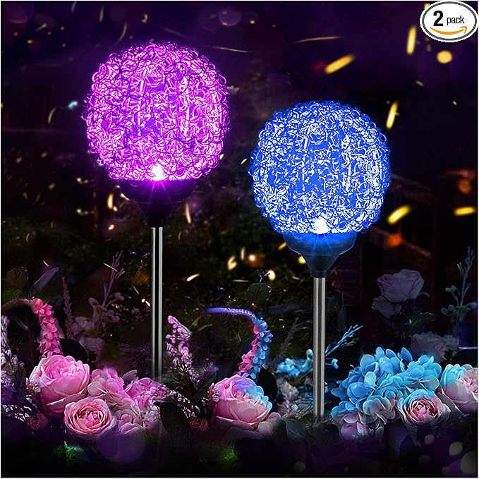 Solar Garden Lights Outdoor, Upgraded Globe Powered Garden Light by MMHFSolarLightsOutdoor
