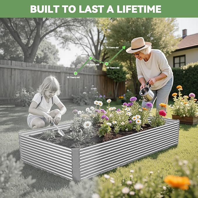 2 Pack Tall 8x4FT Raised Beds for Gardening, Corrugated Galvanized Steel Raised - Image 8