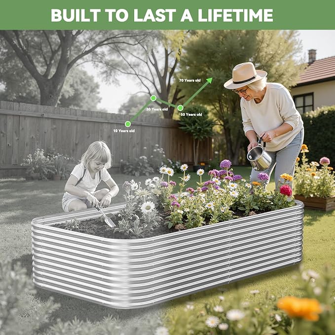 2 Pack Tall 6x3FT Raised Beds for Gardening, Corrugated Galvanized Steel Raised - Image 7