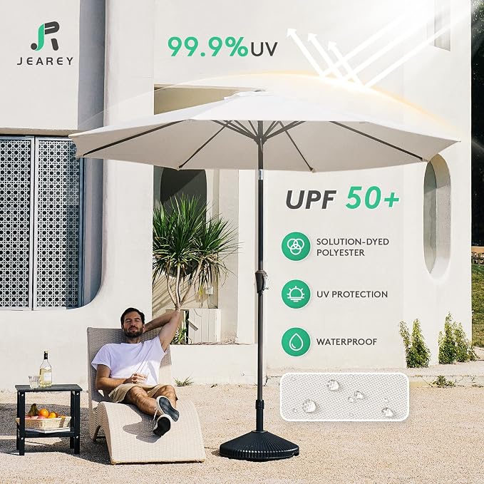 JEAREY 9FT Outdoor Patio Umbrella Outdoor Table Umbrella - Image 3
