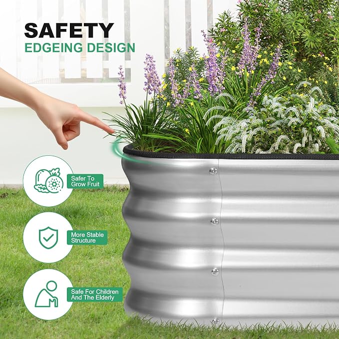 1MORE Raised Garden Bed -8X2X1 Galvanized Planter Box - Image 5