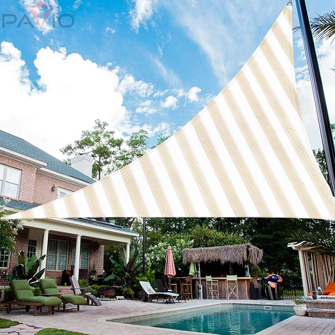 Patio Paradise 4' x 4' x 4' Sun Shade Sail Triangle Canopy Shade Cloth Fabric - Image 5