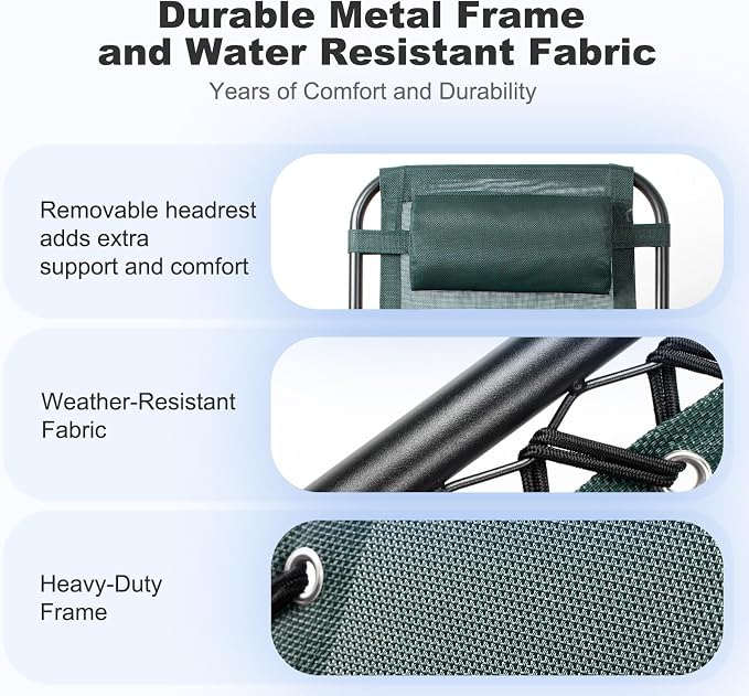 Nazhura Set of 2 Relaxing Recliners Patio Chairs Adjustable Steel Mesh Zero - Image 5