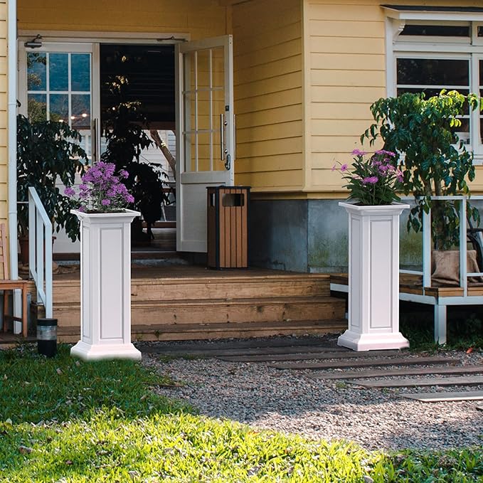 36in Tall Resin Planter Set of 2, Large Outdoor Planter - Image 5