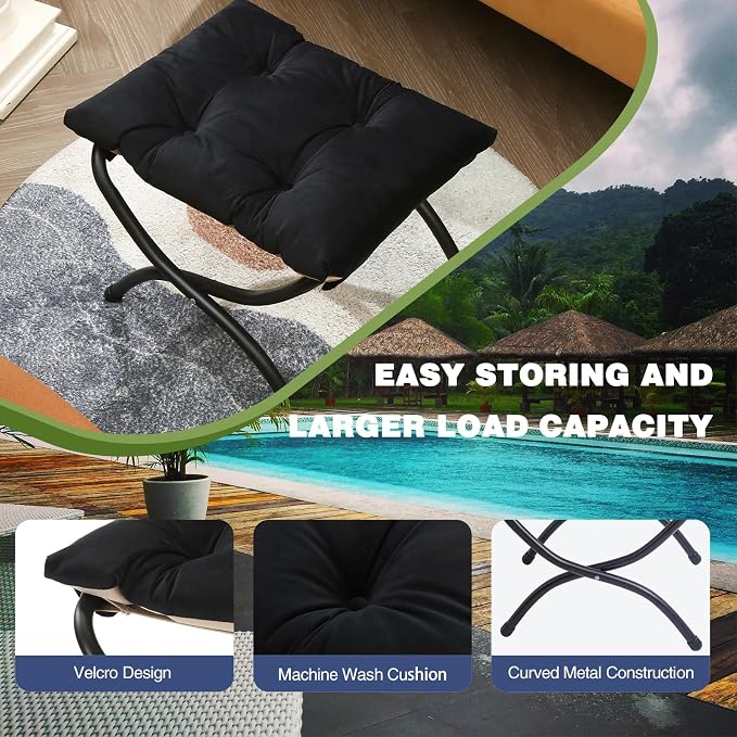 15" Foldable Foot Stool Ottoman - Image 3