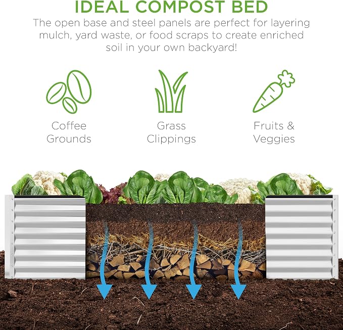 Best Choice Products 8x4x2ft Outdoor Metal Raised Garden Bed, Deep Root Planter - Image 5