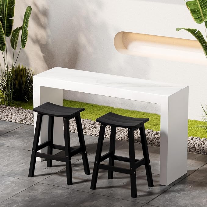 Stoog All-Weather Bar Stools Set of 4, Low Maintenance, - Image 2