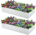 2 Pack 6x3x1FT Galvanized Raised Garden Beds Kit Outdoor Metal Gardening by Meberam
