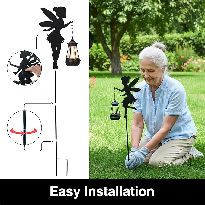 Solar Fairy Garden Decorations Solar Lighting 1 Pair – Outdoor Color-Changing - Image 4