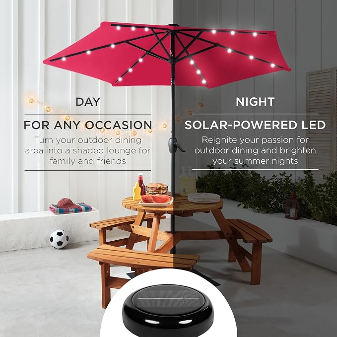 Best Choice Products 7.5ft Outdoor Solar Market Table Patio Umbrella - Image 3