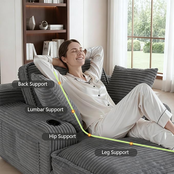 67" Oversized Chaise Lounge Chair Indoor, Soft Boneless Cloud Couch - Image 5