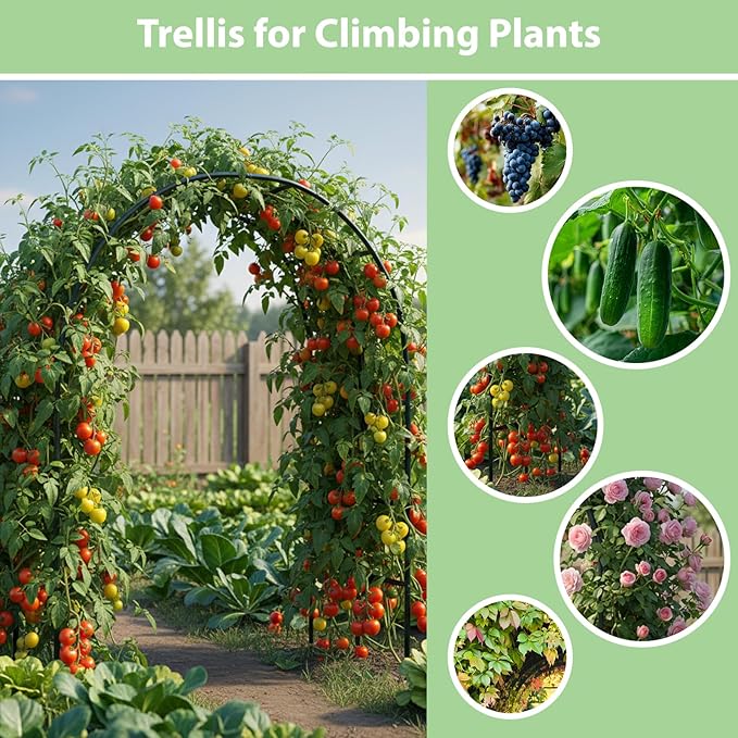 RUBFAC 94" Metal Garden Arch Trellis - Image 4