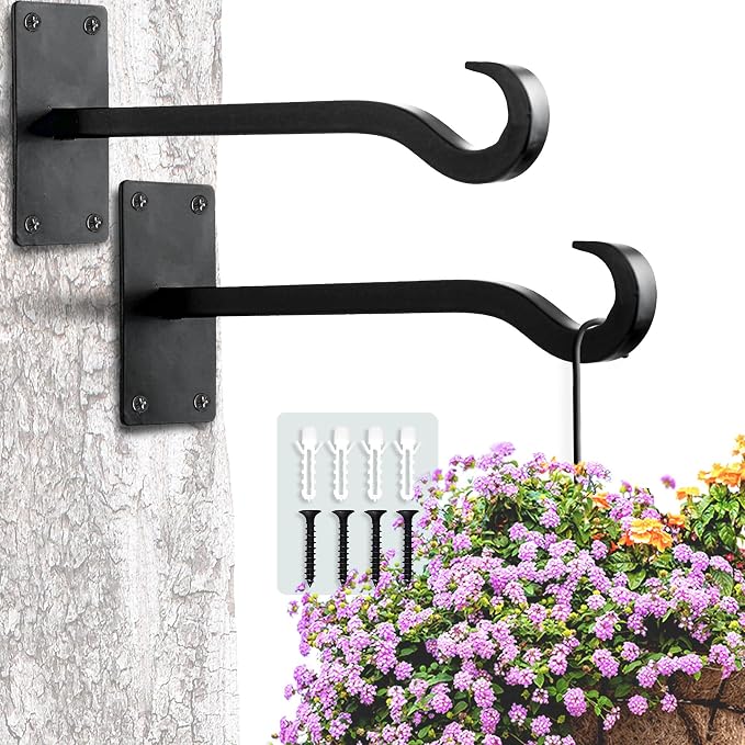 Qiang Ni Bird Feeder Hanger: 8-Inch Wall-Mounted Plant Bracket Outdoor by QiangNi