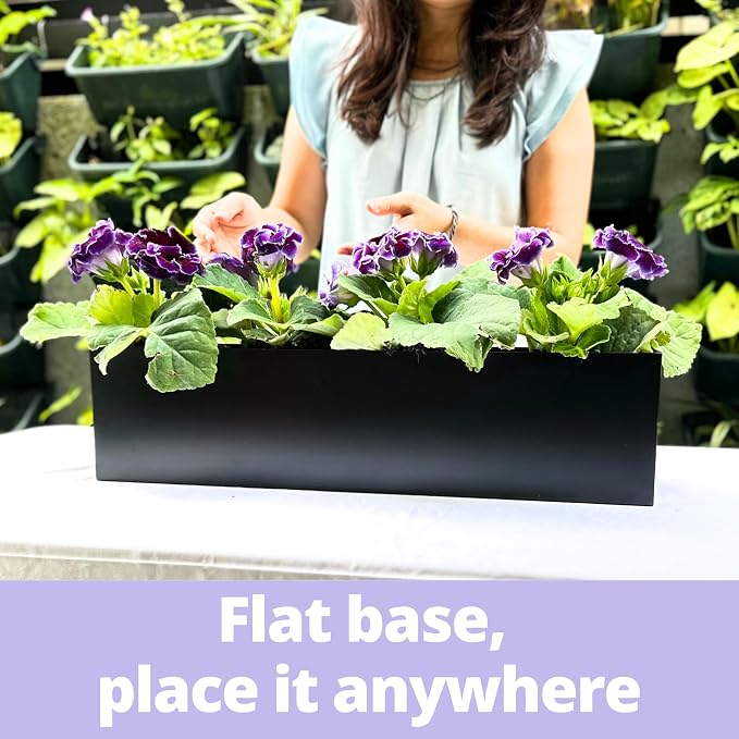 LaLaGreen Wall Planter Rectangular Metal Hanging Flower Pot - Image 6