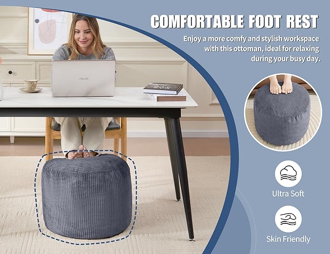 Pouf Ottoman Foot Stools with Foam Small Ottoman - Image 4