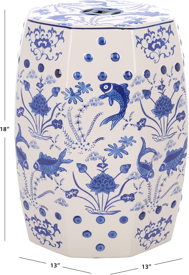 Safavieh Castle Gardens Collection Glazed Ceramic Blue Cloud 9 Chinoiserie - Image 2