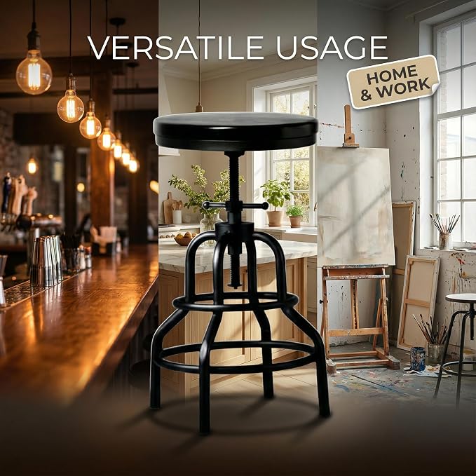 LOKKHAN Vintage Industrial Bar Stool - Image 9