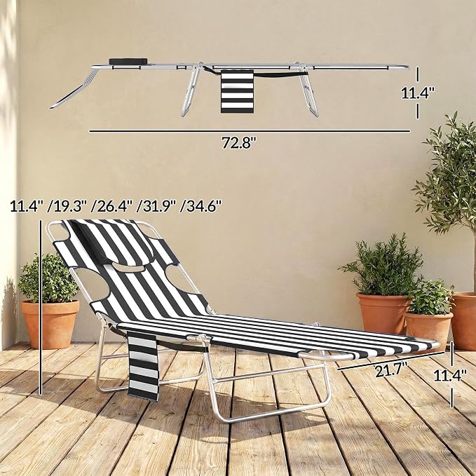 Outsunny Chaise Lounge Chair Outdoor - Image 3