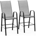 VINGLI Set of 2 Stackable Outdoor Bar Stools – Sling Chairs by VINGLI
