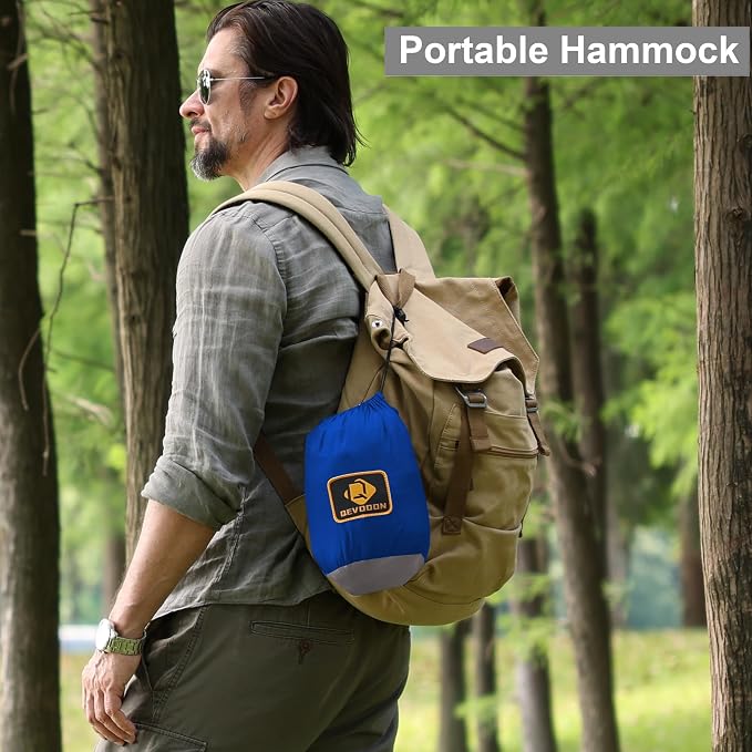 Camping Hammock with Net, Travel Portable Lightweight Hammocks with Tree Straps - Image 5