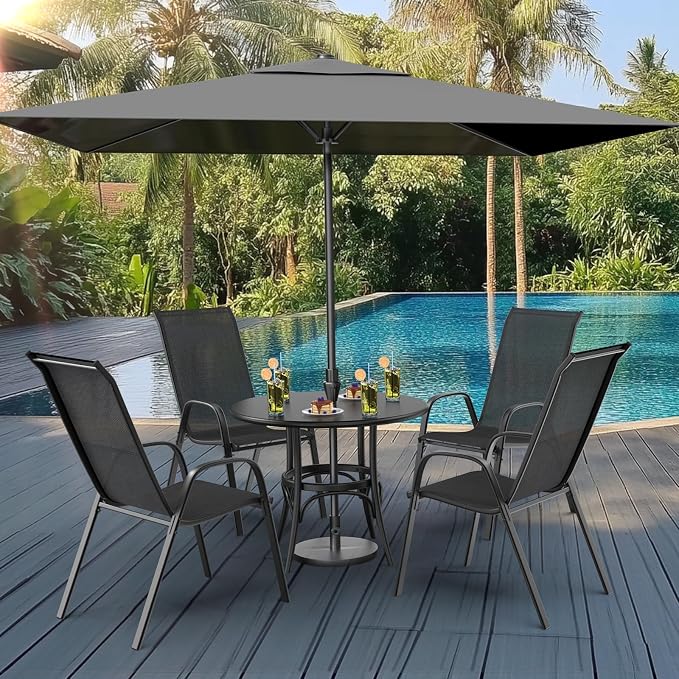 VINGLI Patio Chairs Set of 2 – Stackable Outdoor Dining Chairs - Image 2
