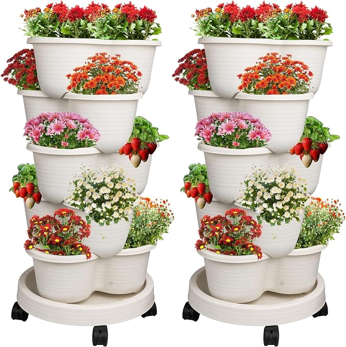 Hourleey Strawberry Planter, Stackable Gaden Tower by Hourleey