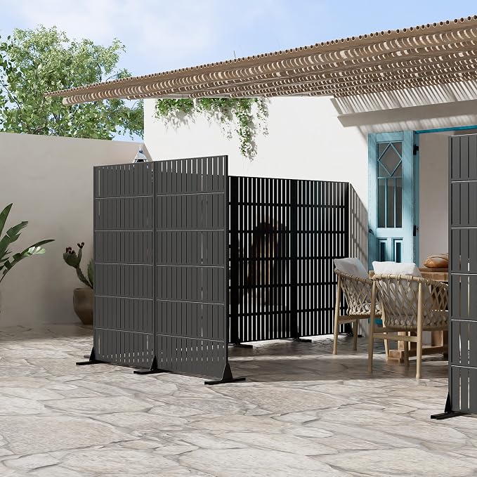 Casaphoria Metal Privacy Screen Outdoor, Fence Black - Image 8