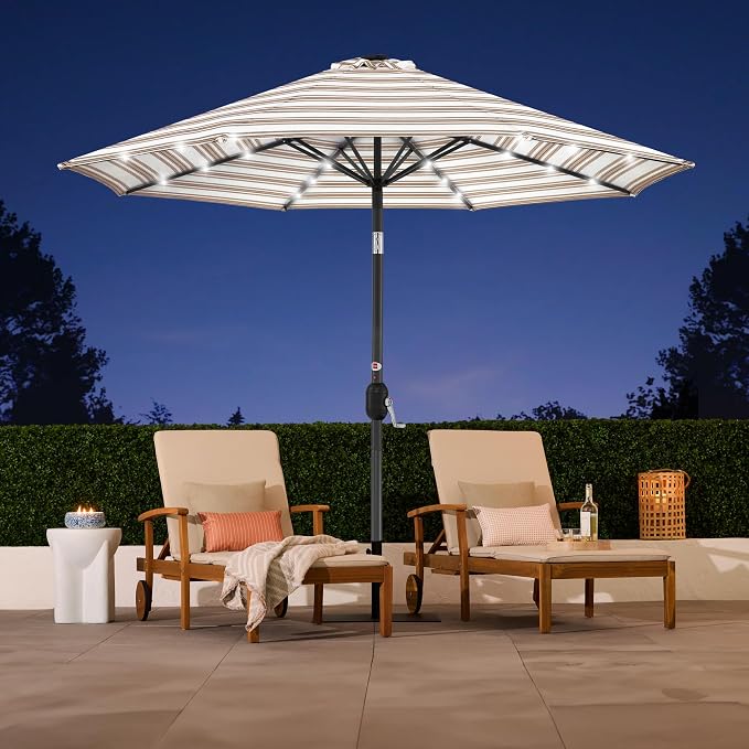 Best Choice Products 10ft Solar Polyester LED Lighted Patio Umbrella w/Tilt - Image 5