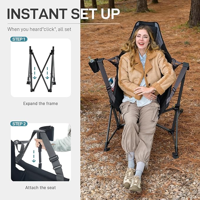 EVER ADVANCED Padded Oversized Hammock Camping Chair, Compact Heavy Duty Swing - Image 6