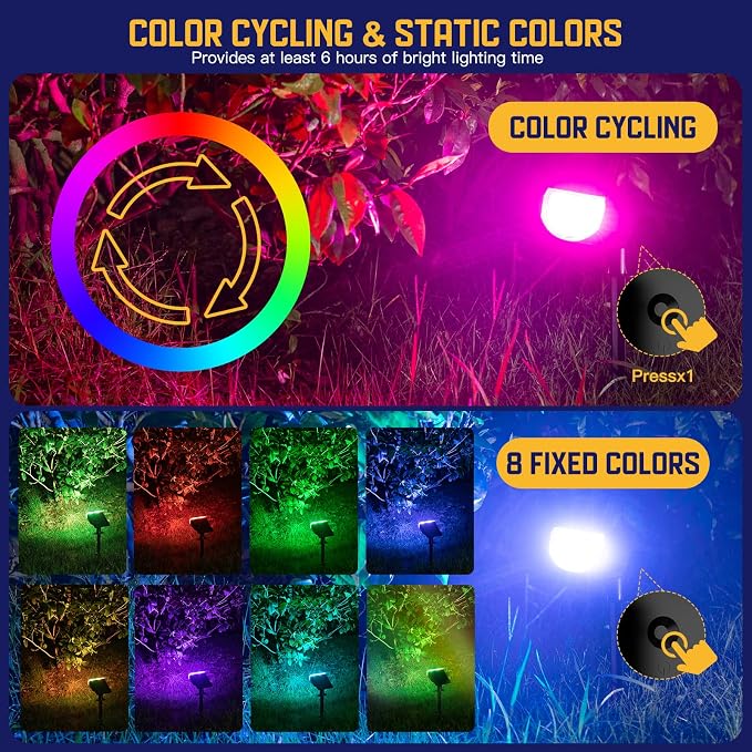 Kyosho IP67 Waterproof Color Solar Spot Lights Outdoor, Color Changing Outdoor - Image 4