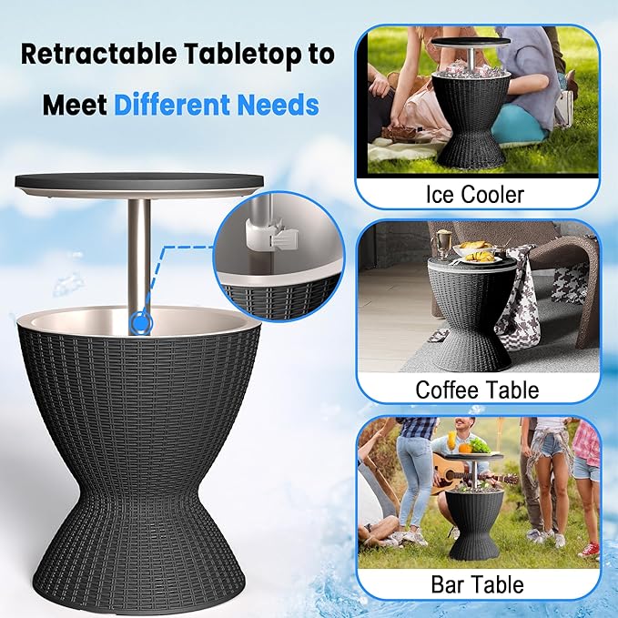 EasyUp Outdoor Cooler Bar Table – 8 Gallon Outdoor Patio Cooler Table - Image 4