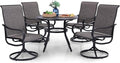 PHI VILLA 5 Piece Patio Dining Set, 4 Swivel Patio Chairs and 1 Round Metal by PHIVILLAThepioneerofcomfortablehouseholdsupplies
