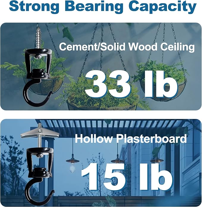 ONIKK Ceiling Hooks for Hanging Plants, Heavy Duty Metal Plant Hooks, Screw in - Image 3