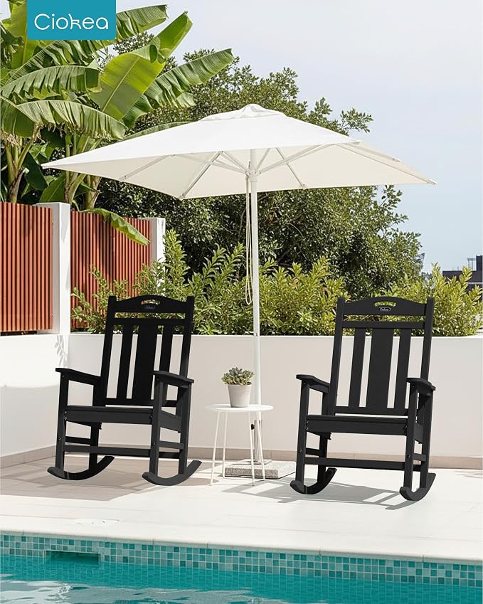 Ciokea Oversized Outdoor Rocking Chairs Set of 2, 380lbs Heavy-Duty Large Patio - Image 2