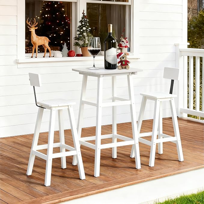3-Piece Outdoor High Table Set, HDPE Weather Resistant - Image 8