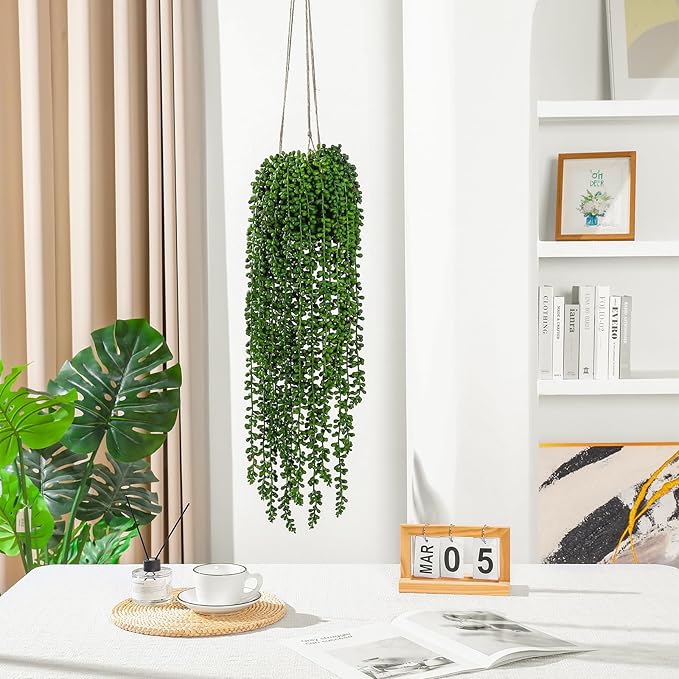 10 Pcs Artificial Succulents Hanging Plants, Fake String of Pearls Greenery - Image 5