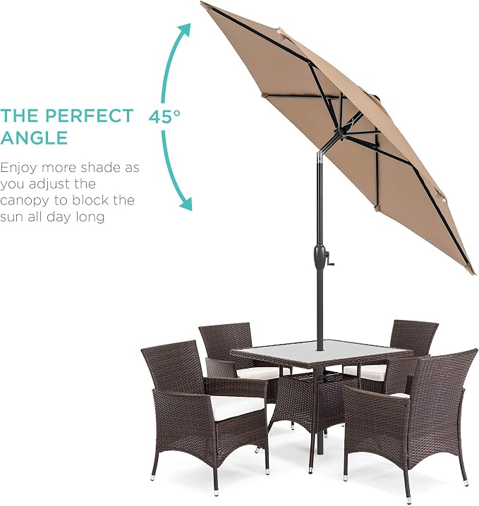 Best Choice Products 7.5ft Heavy-Duty Round Outdoor Market Table Patio Umbrella - Image 2