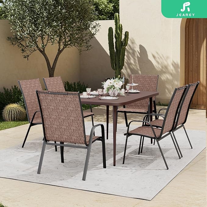 JEAREY Patio Dining Table, Outdoor Dining Table All-Weather - Image 5