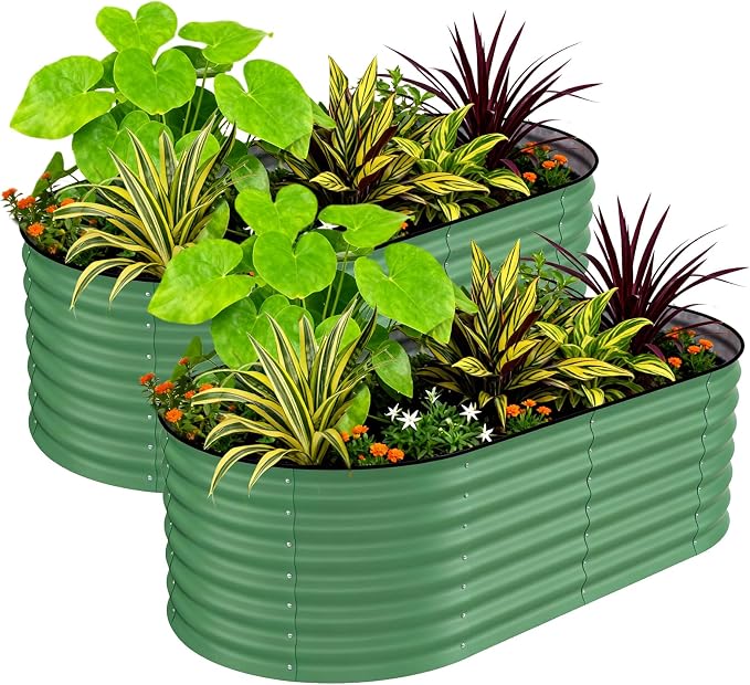 Garvee 2 Pack Galvanized Raised Garden Beds by Garvee
