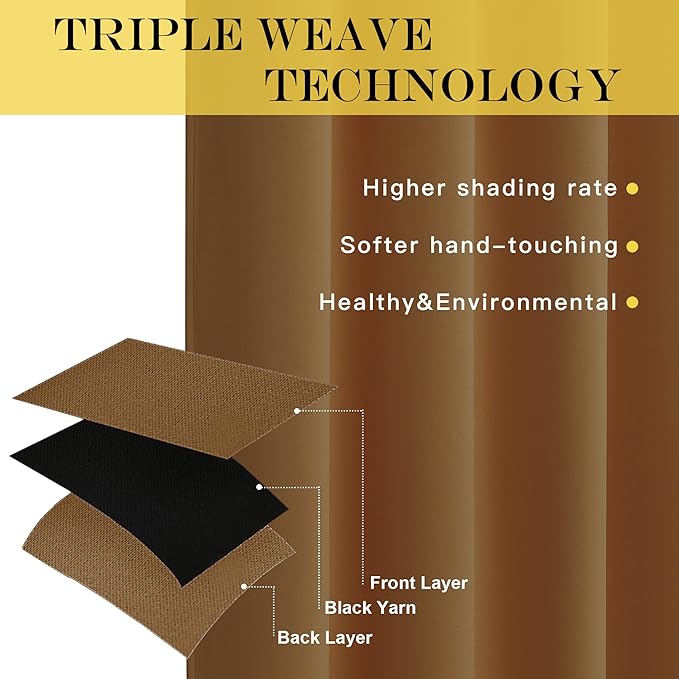 NICETOWN Bedroom Curtain Room Darkening Drapery 102 inches Length - Image 3