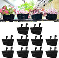 LaLaGreen Rail Planter Outdoor Plants Black Metal Iron Hanging Flower Pots Deck by L%C3%A1L%C3%A1Green