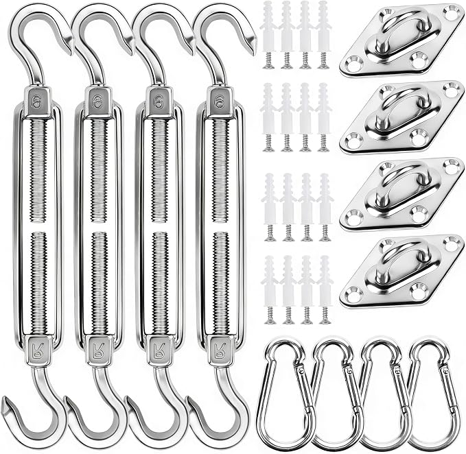 yofit 44 Pcs Shade Sail Hardware Kit, 6 Inch Outdoor Sun Sail Accessories by yofit