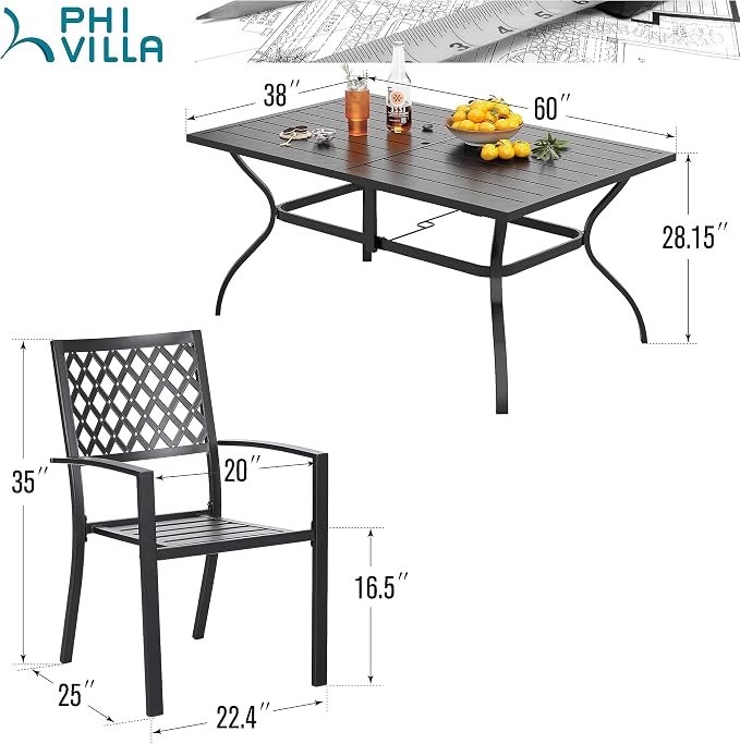 PHI VILLA 7 Pieces Outdoor Dining Set - Image 9
