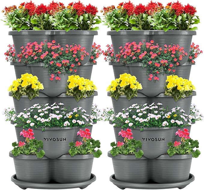 VIVOSUN 2-Pack 5 Tier Vertical Gardening Stackable Planter by VIVOSUN
